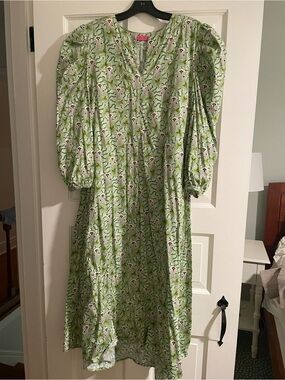 BURU Green Floral Midi Dress - Size M